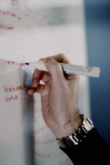 Whiteboard being written on