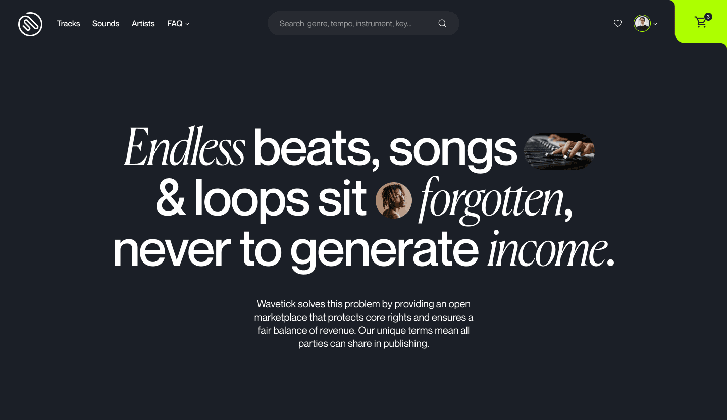 Wavetick: A Modern Music Marketplace